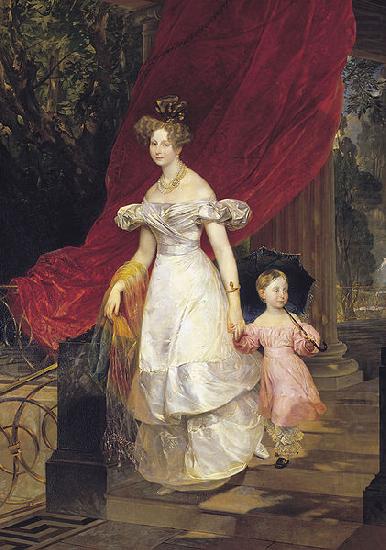 Karl Briullov Portrait of Grand Duchess Elena Pavlovna and her daughter Maria china oil painting image